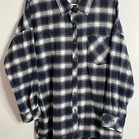 Ci Sono Tops - Ci Sonó Plaid Collection Shirts Womens L Plaid Button Up Long Sleeve Blue/White